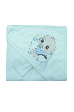 Prosoape - Prosop 85 x 85 cm cu gluga Baby Line PBB04, Alb