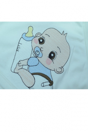 Prosop 85 x 85 cm cu gluga Baby Line PBB04, Alb [1]