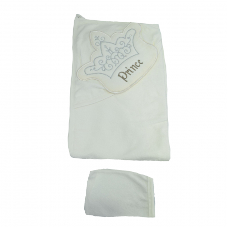 Prosop 90 x 80 cm cu gluga Babyline 9-508, Crem [1]