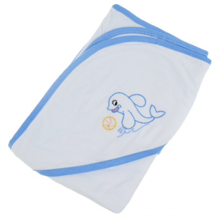 Prosoape - Prosop cu gluga 75 x 75 cm pentru baieti Pifou 9001A11, Alb