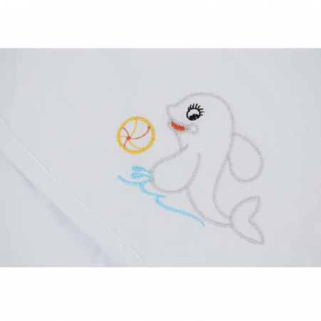 Prosop cu gluga 75 x 75 cm pentru baieti Pifou 9001A12, Alb [1]