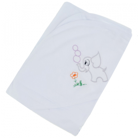 Prosoape - Prosop cu gluga 75 x 75 cm pentru copii Pifou 9001A5, Alb