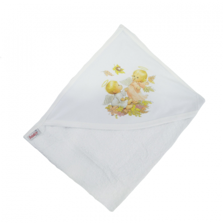 Prosoape - Prosop cu gluga 80 x 80 cm Mini Junior 355_0 luni+, Alb