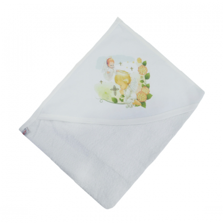Prosoape - Prosop cu gluga 80 x 80 cm Mini Junior 356_0 luni+, Alb