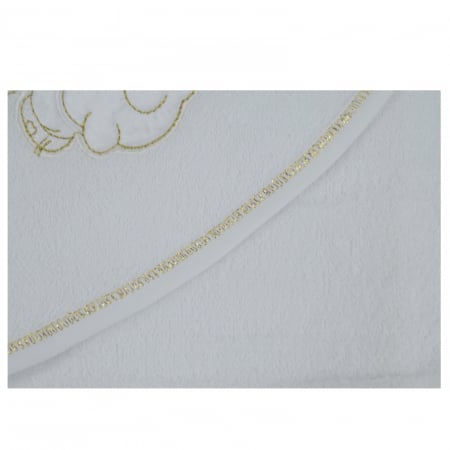 Prosop cu gluga 80 x 80 cm Mini Junior 908505_0 luni+, Alb [1]