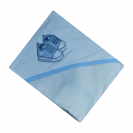 Prosoape - Prosop cu gluga 75 x 75 cm pentru baieti Mini Junior BBW-47, Albastru