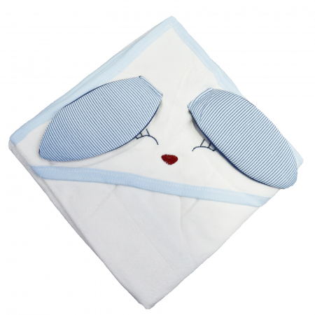 Prosoape - Prosop cu gluga 80 x 90 cm pentru baieti Mini Junior BBW-66, Albastru