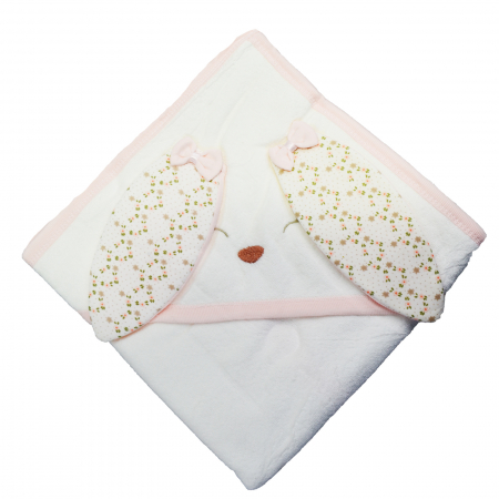 Prosoape - Prosop cu gluga 80 x 90 cm pentru fete Mini Junior BBW-70, Roz