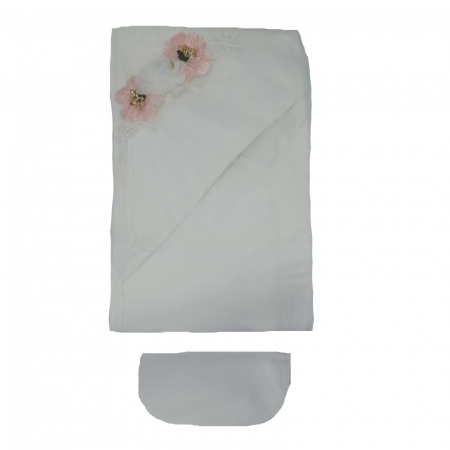Prosop cu gluga 85 x 80 cm Babyline 005926, Alb [1]