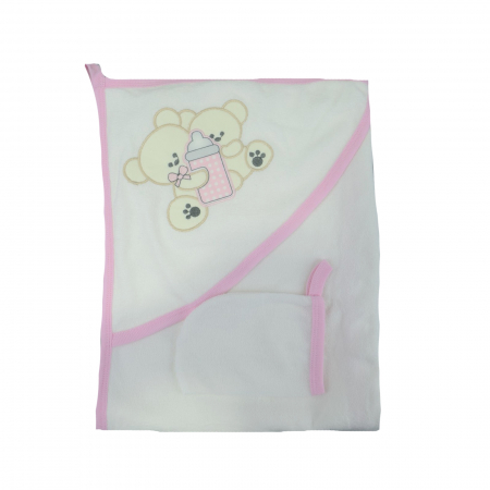 Prosoape - Prosop cu gluga 90 x 75 cm Mini Junior 90-50AB, Alb
