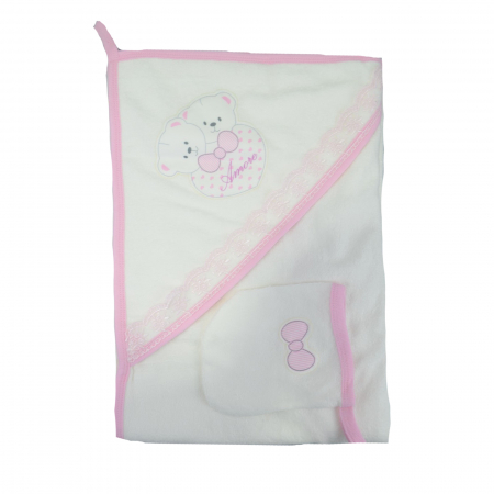 Prosoape - Prosop cu gluga 90 x 75 cm Mini Junior 90-53AB, Alb