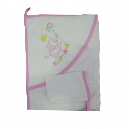 Prosoape - Prosop cu gluga 90 x 75 cm Mini Junior 90-55AB, Alb
