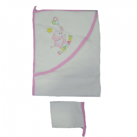 Prosop cu gluga 90 x 75 cm Mini Junior 90-55AB, Alb [1]