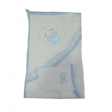 Prosoape - Prosop cu gluga 90 x 75 cm Mini Junior 90-56AB, Alb
