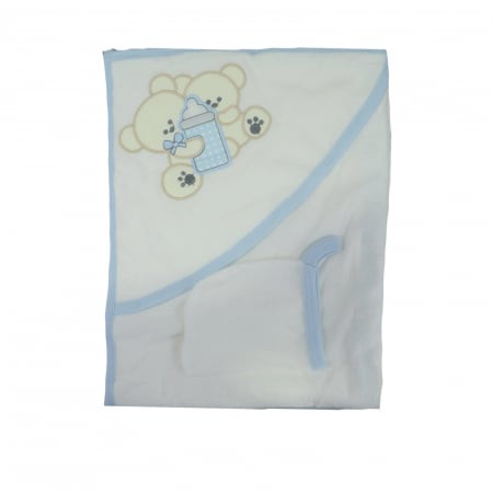 Prosoape - Prosop cu gluga 90 x 75 cm Mini Junior 90-57AB, Alb