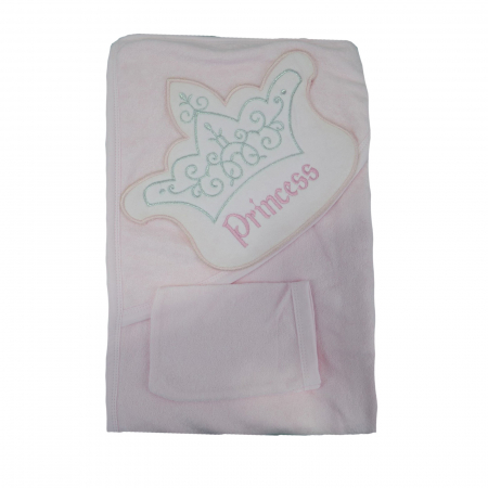 Prosop cu gluga 90 x 80 cm Babyline 9-510, Roz [1]