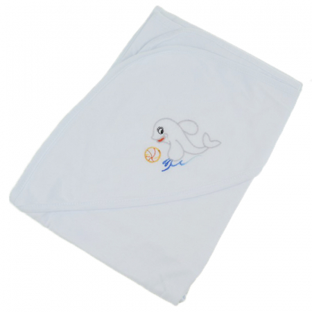 Prosoape - Prosop cu gluga 90 x 90 cm pentru baieti Pifou 9001A10, Alb