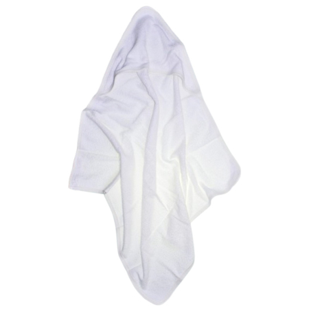 Prosop cu gluga, din bumbac, 80 x 70 cm, pentru copii, Mini Junior P1411, Alb [1]