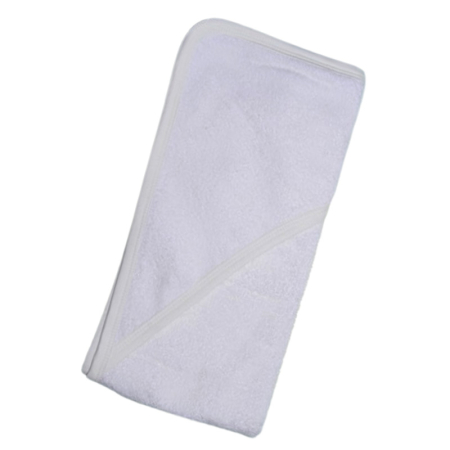 Prosoape - Prosop cu gluga, din bumbac, 80 x 70 cm, pentru copii, Mini Junior P1411, Alb