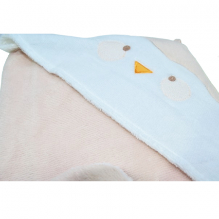 Prosop cu gluga din bumbac pentru fete 70 x 75 cm Mini Junior PSP-2, Roz [1]