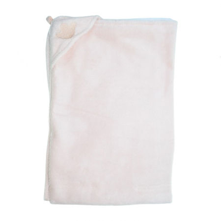 Prosop cu gluga din bumbac pentru fete 70 x 75 cm Mini Junior PSP-2, Roz [2]