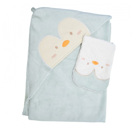 Prosoape - Prosop cu gluga din bumbac pentru copii 70 x 75 cm Mini Junior PSP-1, Verde