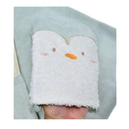 Prosop cu gluga din bumbac pentru copii 70 x 75 cm Mini Junior PSP-1, Verde [2]