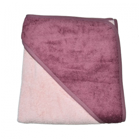 Prosoape - Prosop cu gluga din bumbac pentru fete 80 x 80 cm Mini Junior PSP-10, Roz