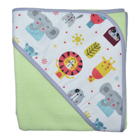 Prosop cu gluga din bumbac Thermofleet pentru copii Duet Baby 608505-V, Verde [1]