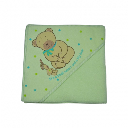 Prosop cu gluga din bumbac Thermofleet pentru copii, Mini Junior MJ2-060225, Verde [1]