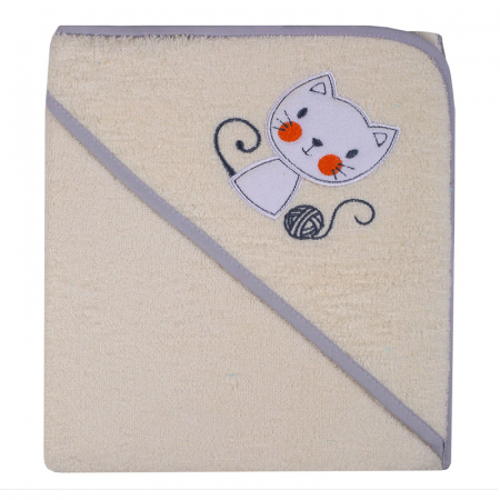 Prosoape - Prosop cu gluga pentru copii 100 x 100 cm Mini Junior 6137CR, Crem