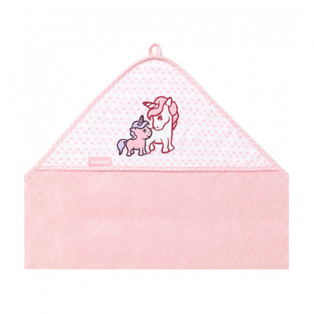 Prosop cu gluga pentru fete 100 x 100 cm BabyOno 346/01, Roz [1]