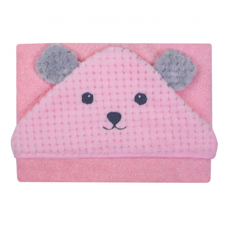 Prosoape - Prosop cu gluga pentru fete 100 x 100 cm Mini Junior 322RZ, Roz