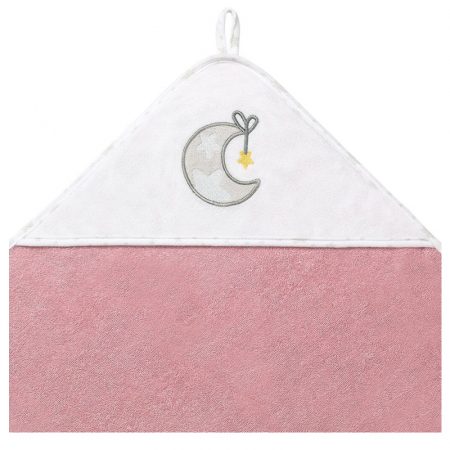 Prosop cu gluga pentru fete 76 x 76 cm BabyOno 141/10, Roz [1]