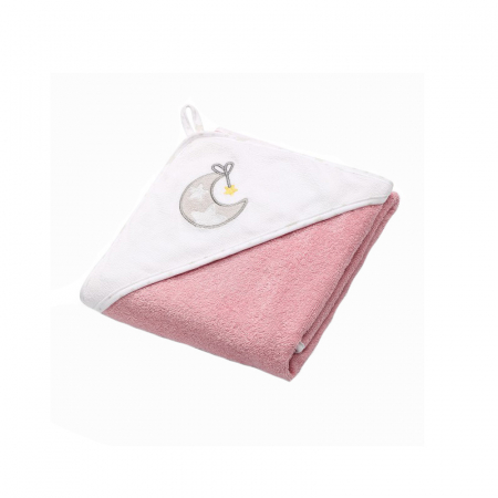 Prosoape - Prosop cu gluga pentru fete 76 x 76 cm BabyOno 141/10, Roz