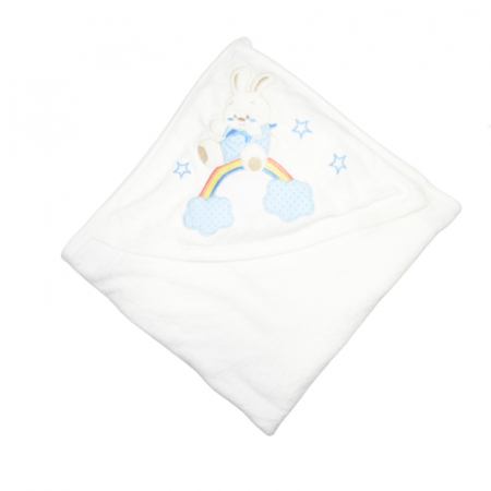 Set 2 piese prosop cu gluga 90 x 100 si batista Mini Junior BBY-23, Alb [2]