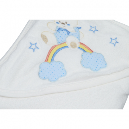 Set 2 piese prosop cu gluga 90 x 100 si batista Mini Junior BBY-23, Alb [3]