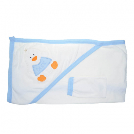 Prosoape - Set 2 piese prosop cu gluga si manusa pentru baieti Mini Junior MJP110, Albastru