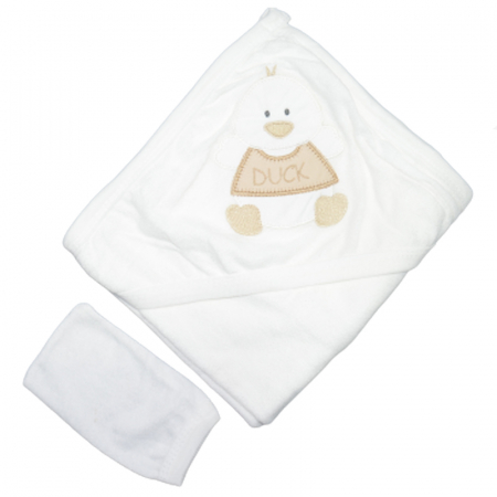 Prosoape - Prosop cu gluga si manusa 95 x 70 Mini Junior MJM-13, Alb