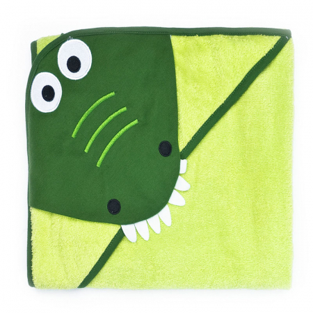 Prosop de baie cu gluga pentru copii 100 x 100 cm Sensillo 524174, Verde [0]