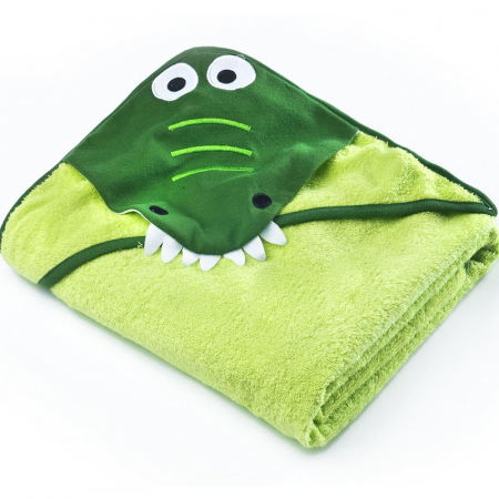 Prosop de baie cu gluga pentru copii 100 x 100 cm Sensillo 524174, Verde [2]