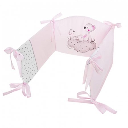 Protectii laterale pentru patut - Protectie laterala pentru patut, 180 x 30 cm, Malenstwo Belisima, P02-0286-2, Roz