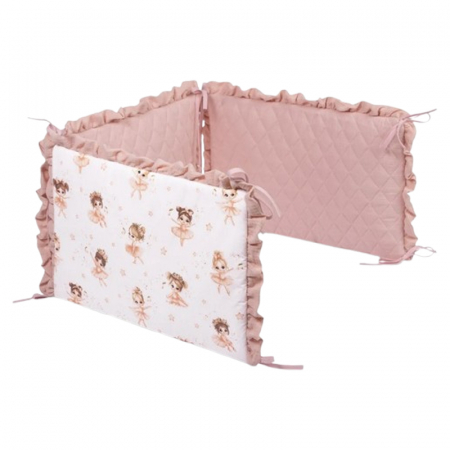 Protectii laterale pentru patut - Protectie laterala pentru patut, 180 x 40 cm, Sensillo, 323019, Roz