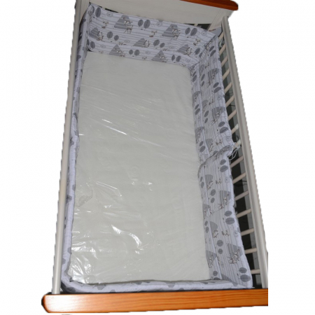 Protectie laterala pentru patut MimiNu 30 x 360 cm PLMN01G, Gri [2]