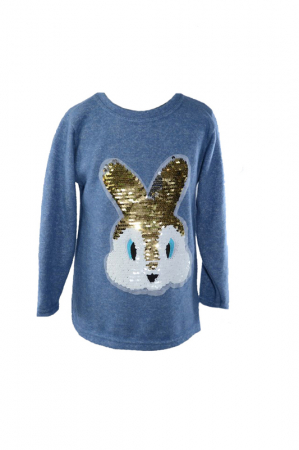 Îmbrăcăminte fete - Pulover cu maneca lunga pentru fete Kaya KAY1-AL-98, Albastru