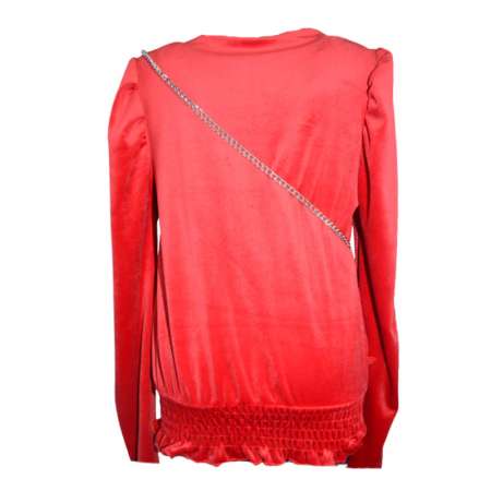 Set pulover din catifea cu maneca lunga si geanta pentru fete Moda 5270, Rosu [1]