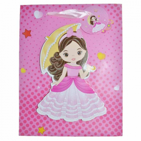 Joaca, activitati si ambalaje - Punga pentru cadouri 3D Happy Birthday din hartie groasa cu manere din snur 23 x 18 x 9 cm Midex 511679-1, Roz