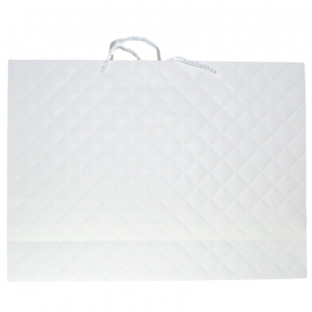 Punga pentru cadouri din hartie groasa cu manere din snur 31 x 42 x 10 cm Midex PN060323-3, Alb [1]