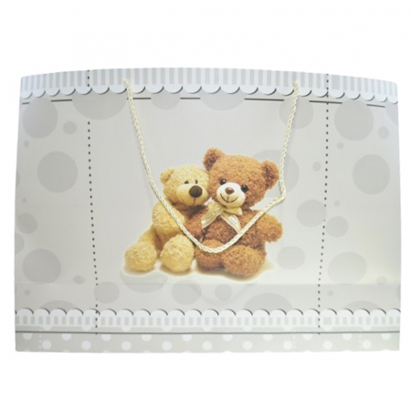 Ambalaje - Punga pentru cadouri din hartie groasa cu manere din snur 57 x 40 x 20 cm Midex PG1804, Bej