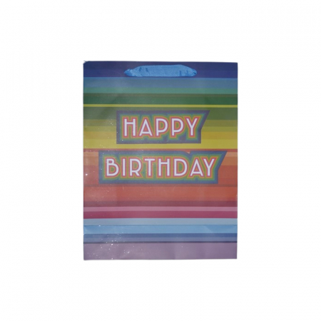 Punga pentru cadouri din hartie groasa cu manere din snur, 32 x 25 x 11 cm, Midex 210225-08, Multicolor [1]